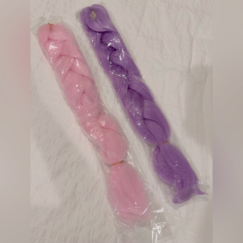 Pink and purple hair for braids